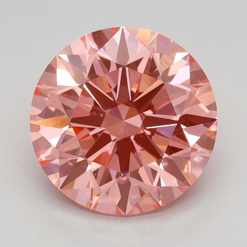 1.91 Ct. Fancy Vivid Pink Round Lab Grown Diamond