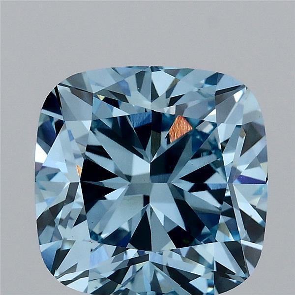 3.07 Ct. Fancy Vivid Blue Cushion Lab Grown Diamond