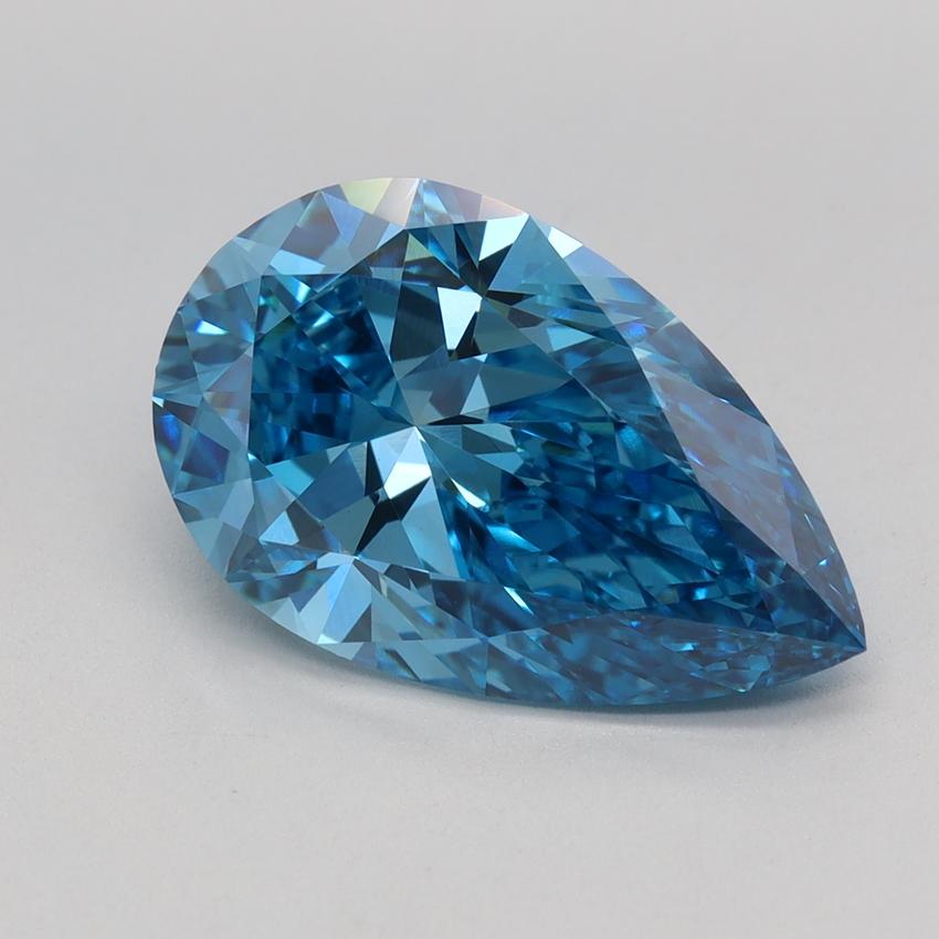 3.08 Ct. Fancy Vivid Blue Pear Lab Grown Diamond