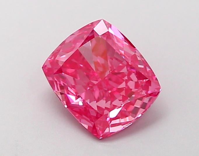 1.02 Ct. Fancy Vivid  Pink Cushion Lab Grown Diamond