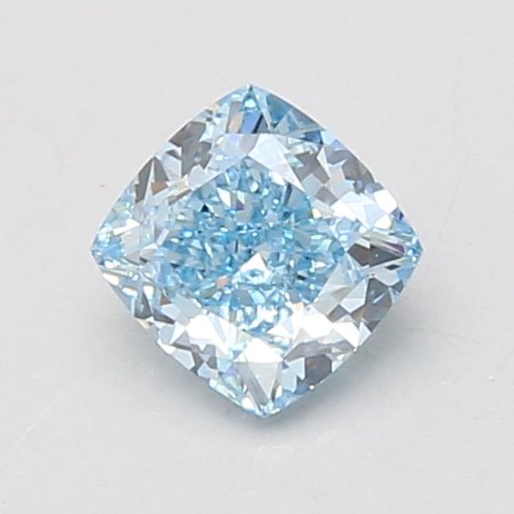 0.91 Ct. Fancy Vivid Blue Cushion Lab Grown Diamond
