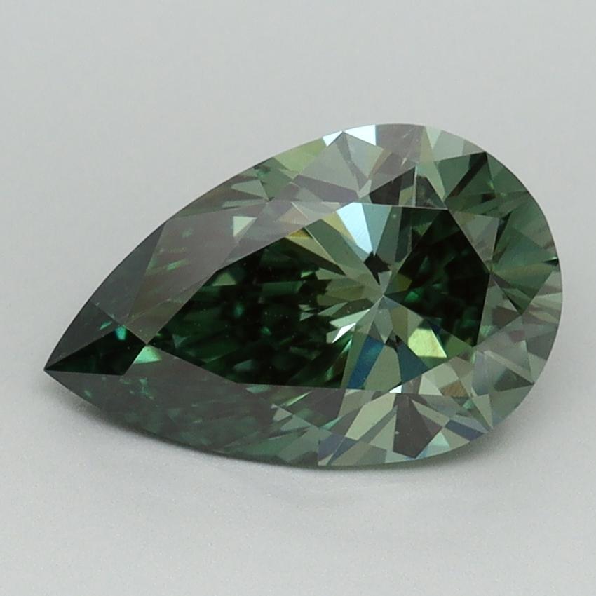 1.51 Ct. Fancy Vivid Green Pear Lab Grown Diamond