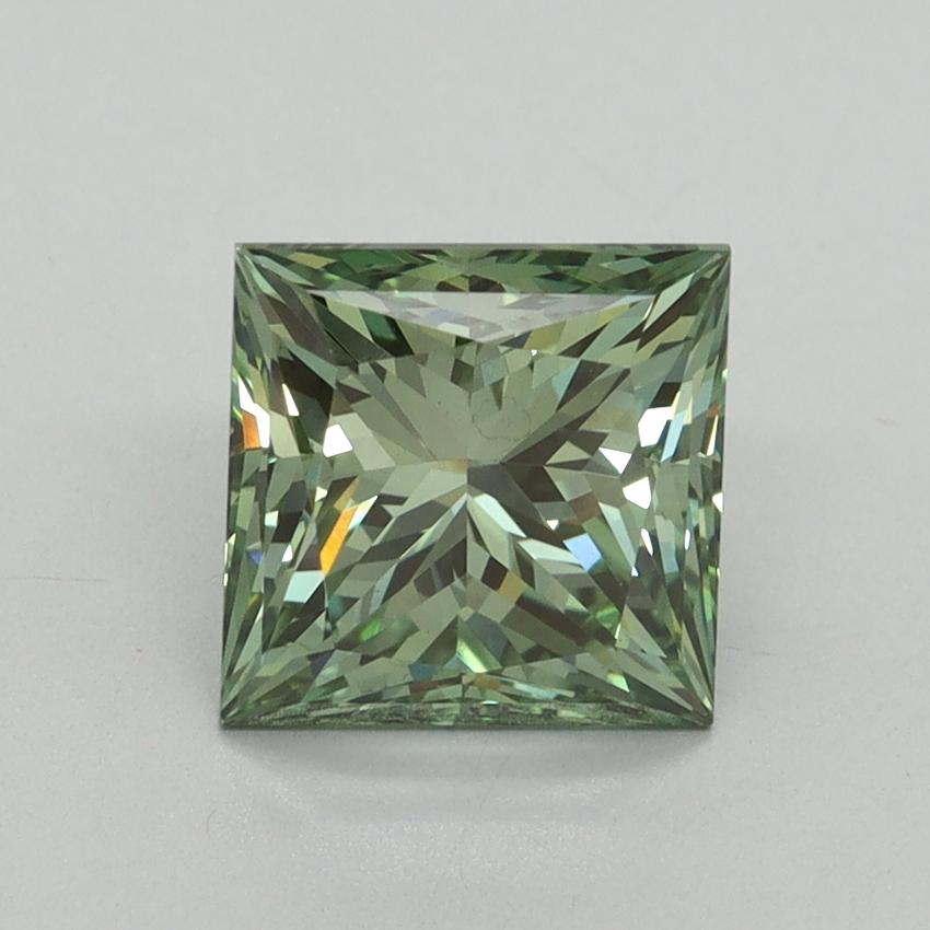 2.10 Ct. Fancy Vivid Green Princess Lab Grown Diamond
