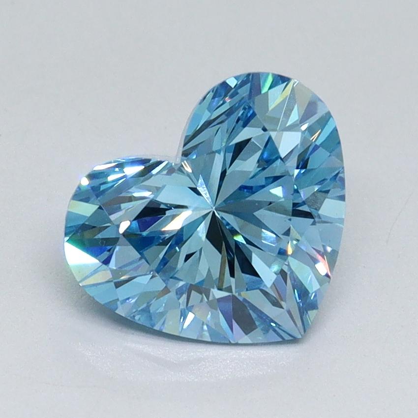 1.77 Ct. Fancy Vivid Malibu Blue Heart Lab Grown Diamond