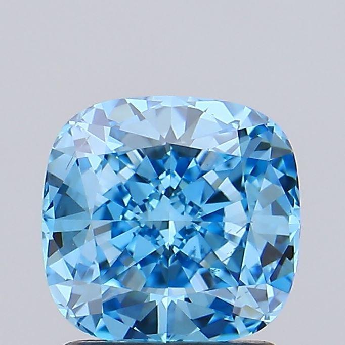 1.55 Ct. Fancy Vivid  Blue Cushion Lab Grown Diamond