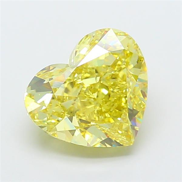 7.08 Ct. Fancy Intense Yellow Heart Lab Grown Diamond