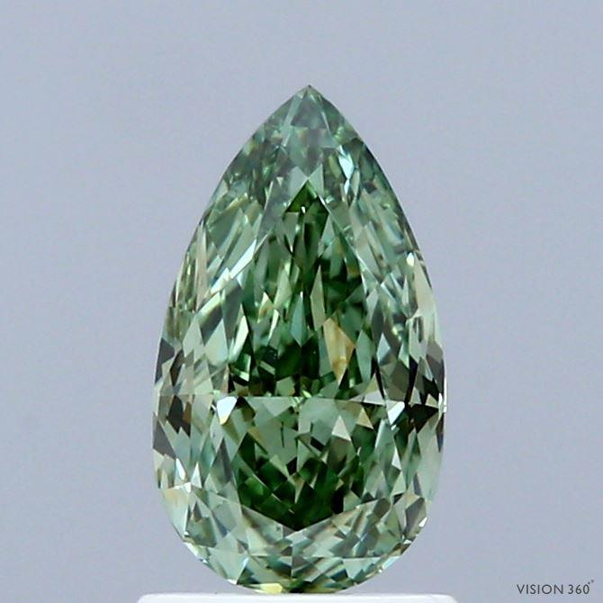 1.01 Ct. Fancy Vivid Green Pear Lab Grown Diamond