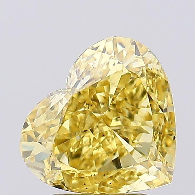 3.23 Ct. Fancy Vivid Yellow Heart Lab Grown Diamond