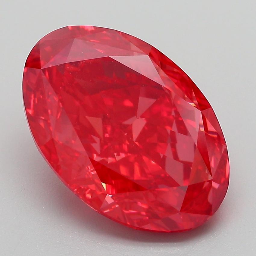 6.11 Ct. Fancy Vivid Red Oval Lab Grown Diamond