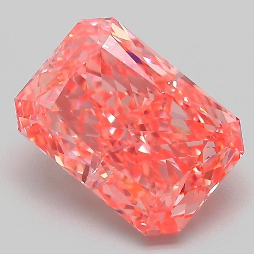 3.18 Ct. Fancy Vivid Pink Radiant Lab Grown Diamond