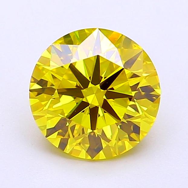 1.59 Ct. Fancy Vivid Yellow Round Lab Grown Diamond