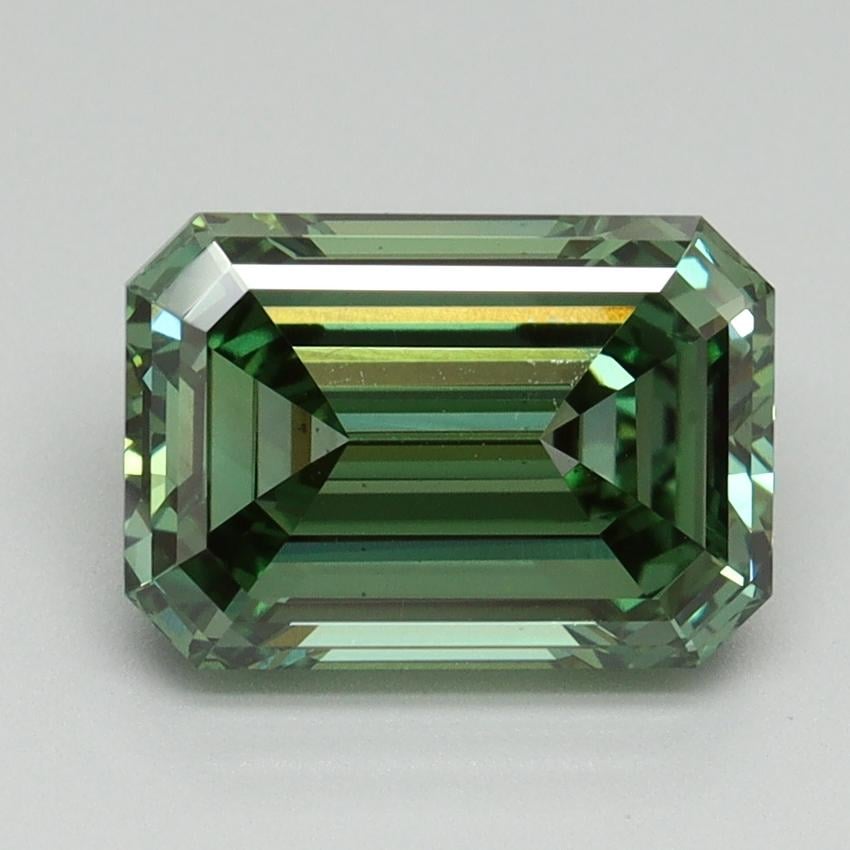 3.01 Ct. Fancy Vivid Pacific Green Emerald Lab Grown Diamond