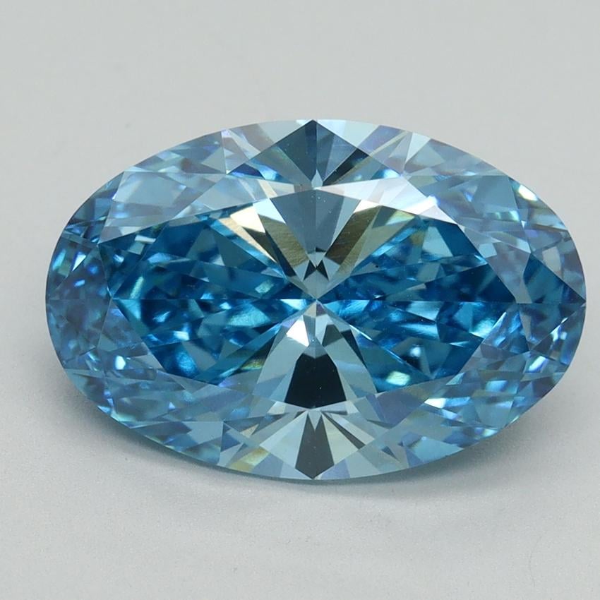4.17 Ct. Fancy Vivid Blue Oval Lab Grown Diamond