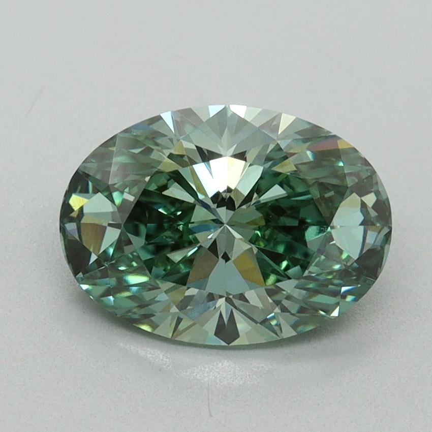 1.69 Ct. Fancy Vivid Green Oval Lab Grown Diamond