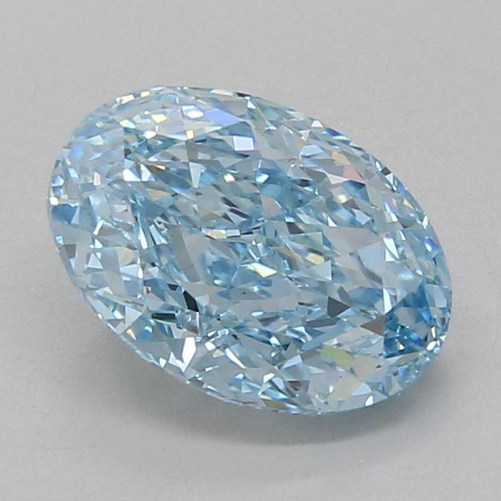 3.02 Ct. Fancy Vivid Blue Oval Lab Grown Diamond