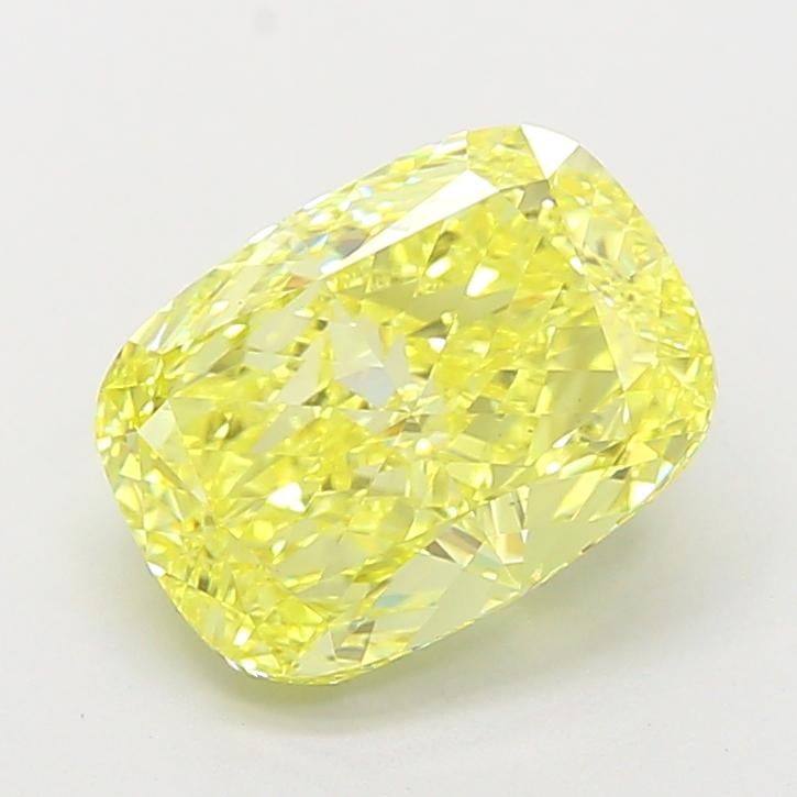 3.22 Ct. Fancy Intense  Yellow Cushion Lab Grown Diamond