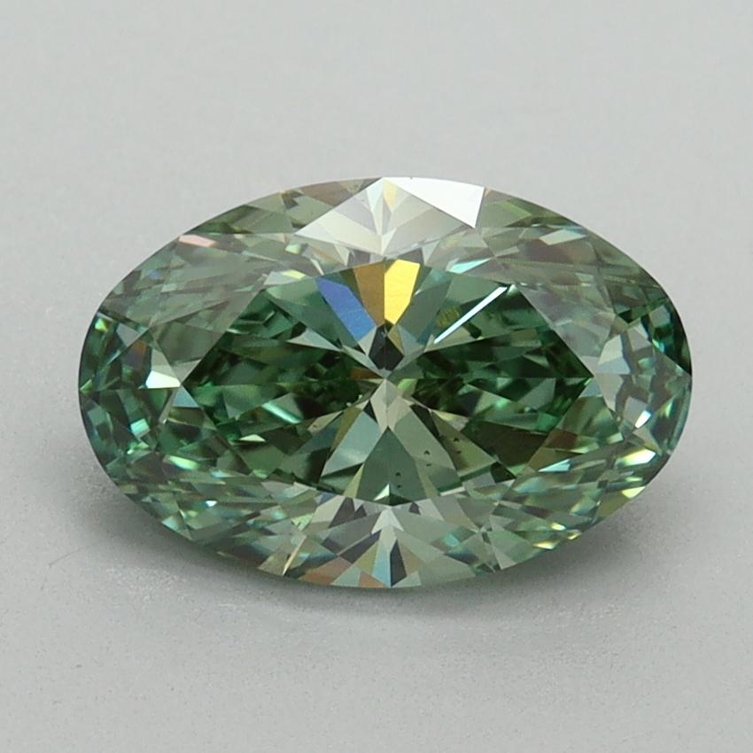 1.62 Ct. Fancy Vivid Pacific Green Oval Lab Grown Diamond