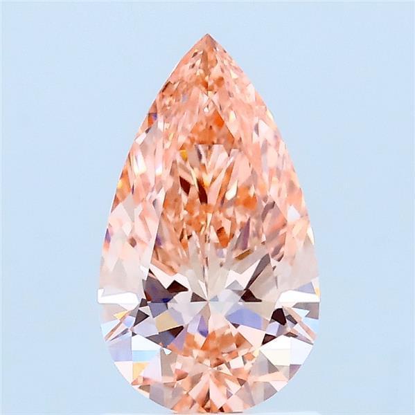 1.02 Ct. Fancy Vivid Orangy Pink Pear Lab Grown Diamond