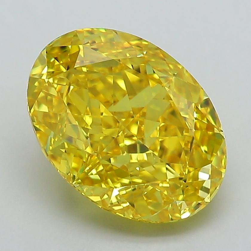 3.39 Ct. Fancy Vivid Yellow Oval Lab Grown Diamond