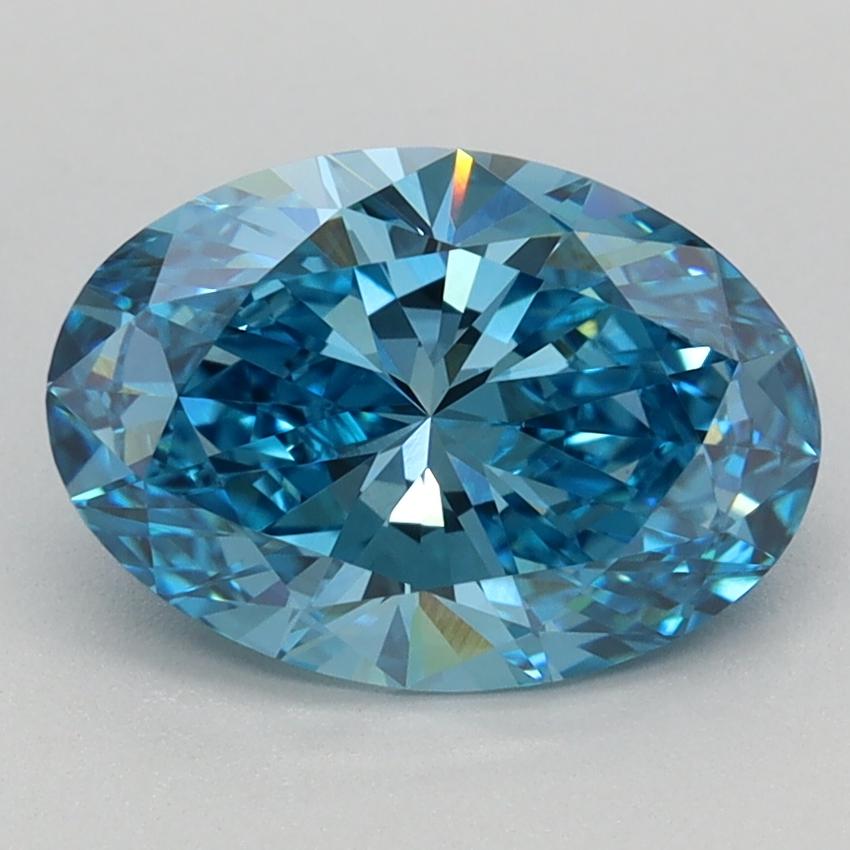1.58 Ct. Fancy Vivid Blue Oval Lab Grown Diamond