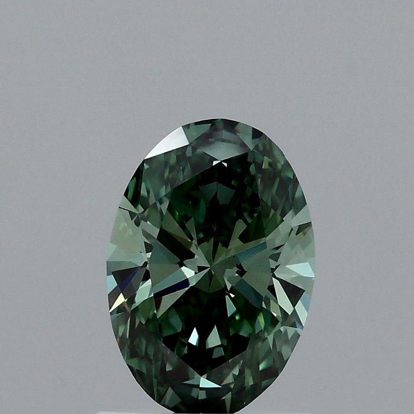 1.02 Ct. Fancy Vivid Green Oval Lab Grown Diamond