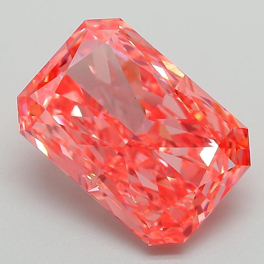 5.39 Ct. Fancy Vivid Pink Radiant Lab Grown Diamond