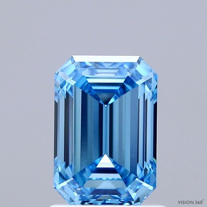 1.40 Ct. Fancy Vivid Blue Emerald Lab Grown Diamond