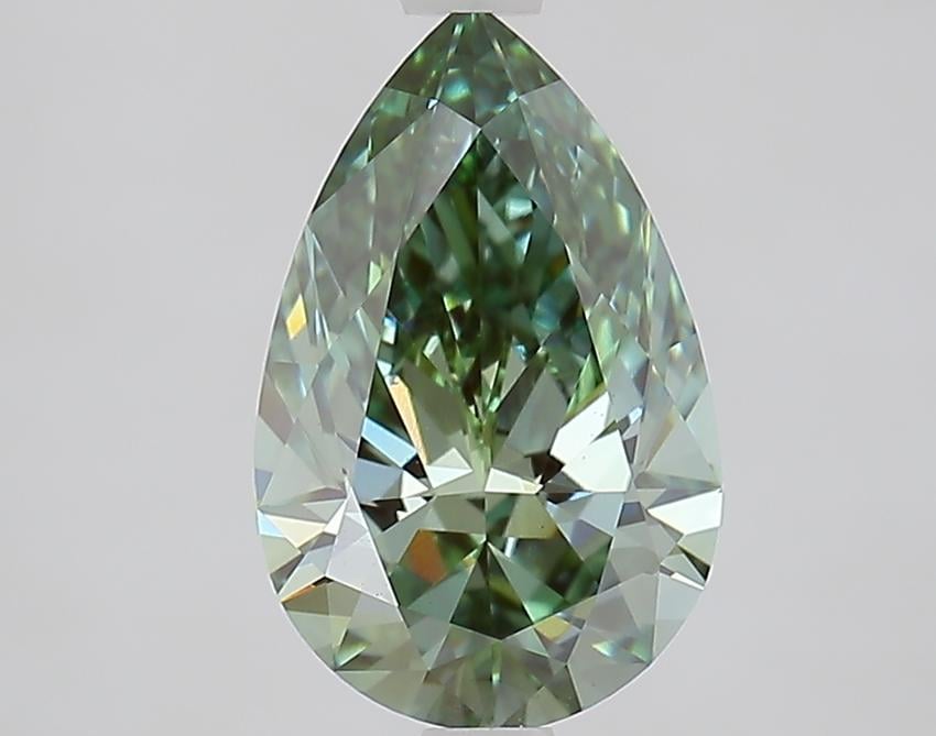 2.10 Ct. Fancy Vivid Green Pear Lab Grown Diamond