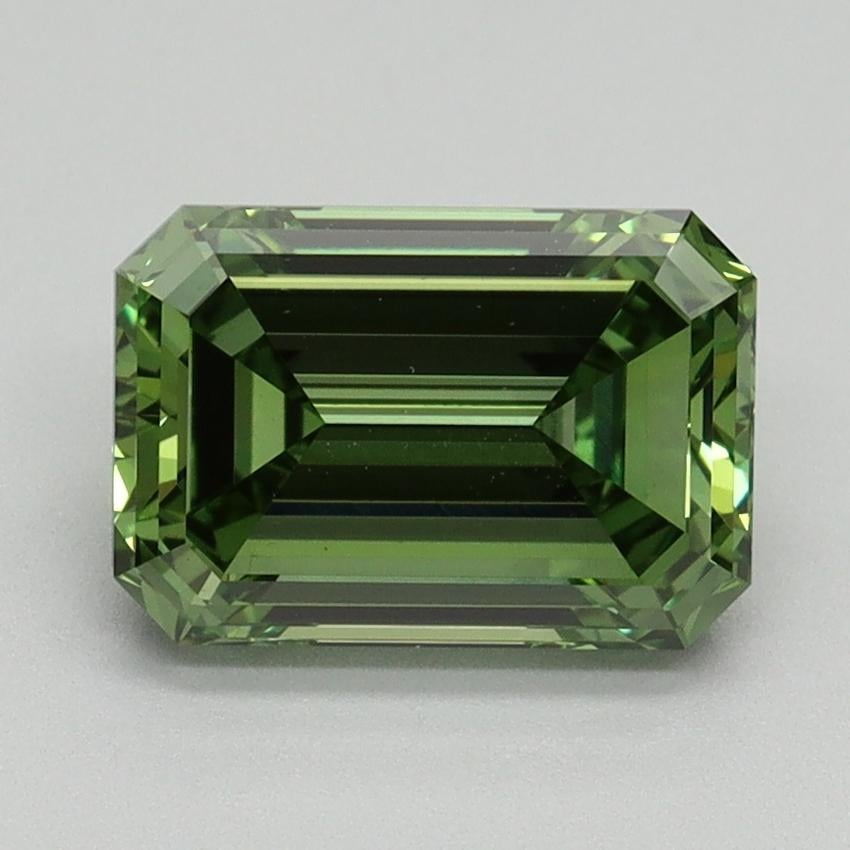 2.04 Ct. Fancy Vivid Pacific Green Emerald Lab Grown Diamond