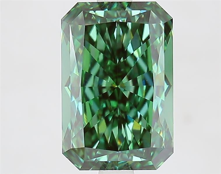 2.83 Ct. Fancy Vivid  Green Radiant Lab Grown Diamond