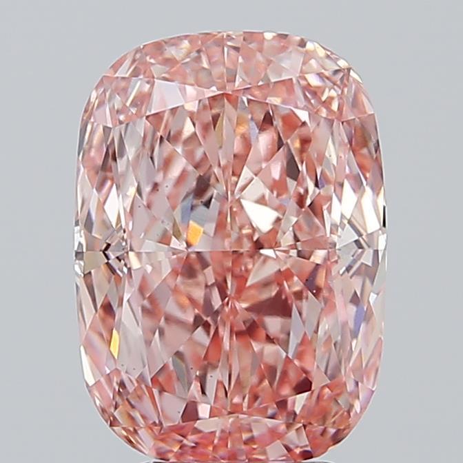 5.02 Ct. Fancy Vivid  Pink Cushion Lab Grown Diamond