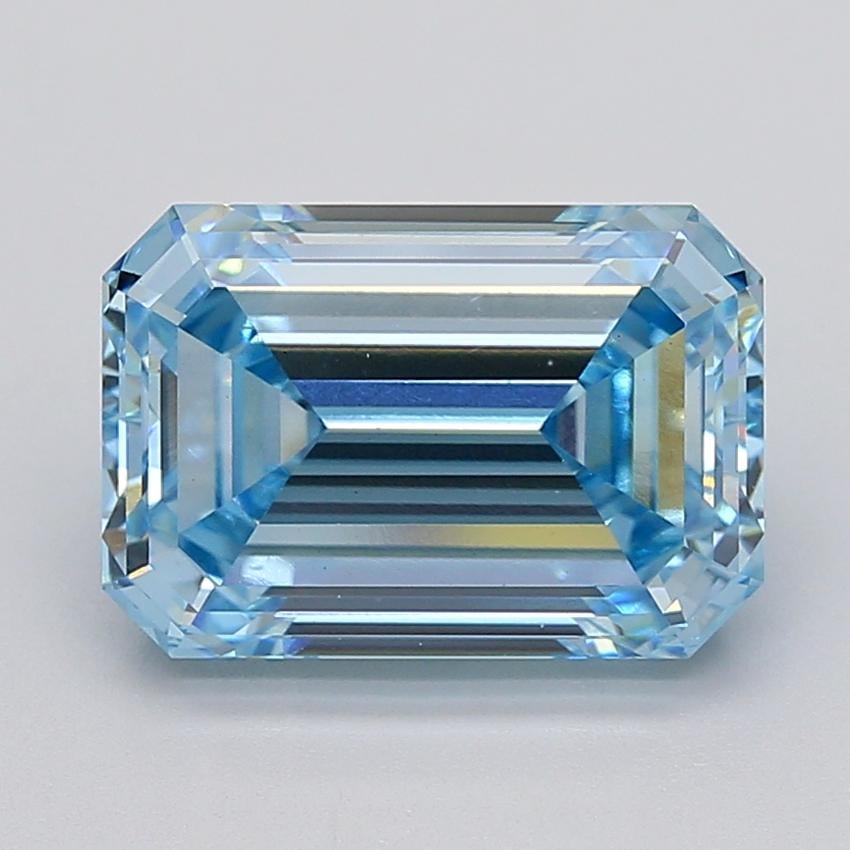 6.09 Ct. Fancy Vivid  Blue Emerald Lab Grown Diamond