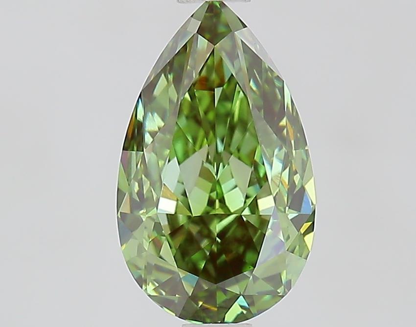 1.62 Ct. Fancy Vivid Green Pear Lab Grown Diamond