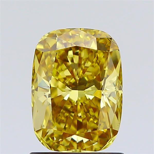 1.51 Ct. Fancy Intense Brownish Yellow Cushion Lab Grown Diamond
