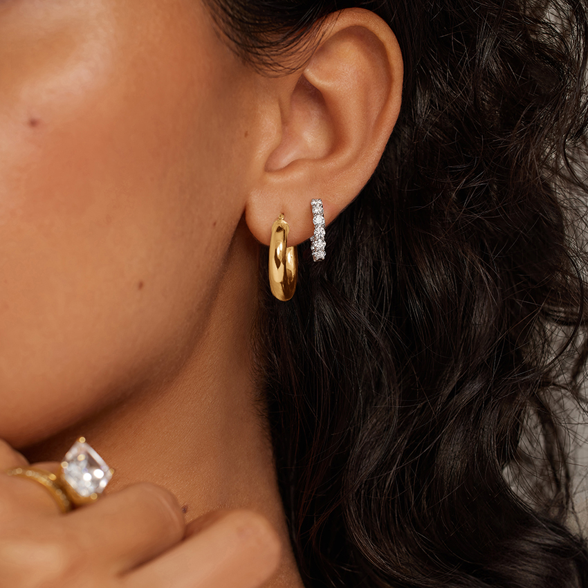 14K Yellow Gold 4mm Small Perfect Hoop Earrings