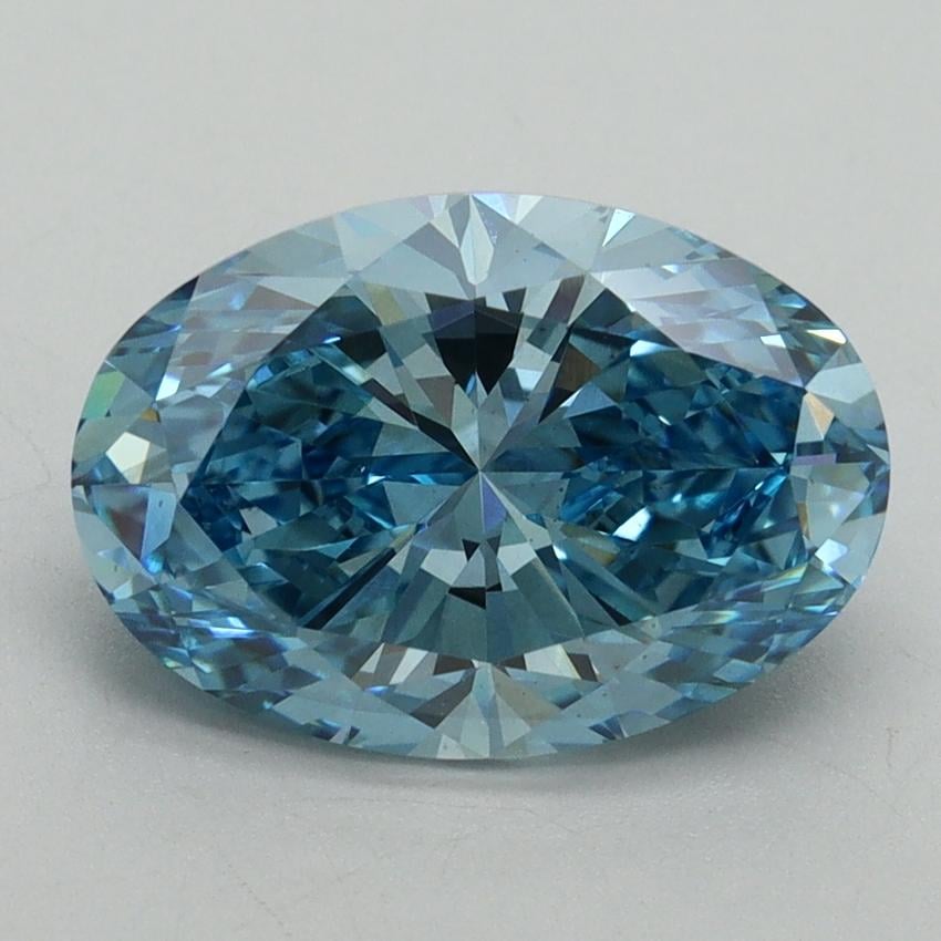 3.12 Ct. Fancy Vivid Blue Oval Lab Grown Diamond
