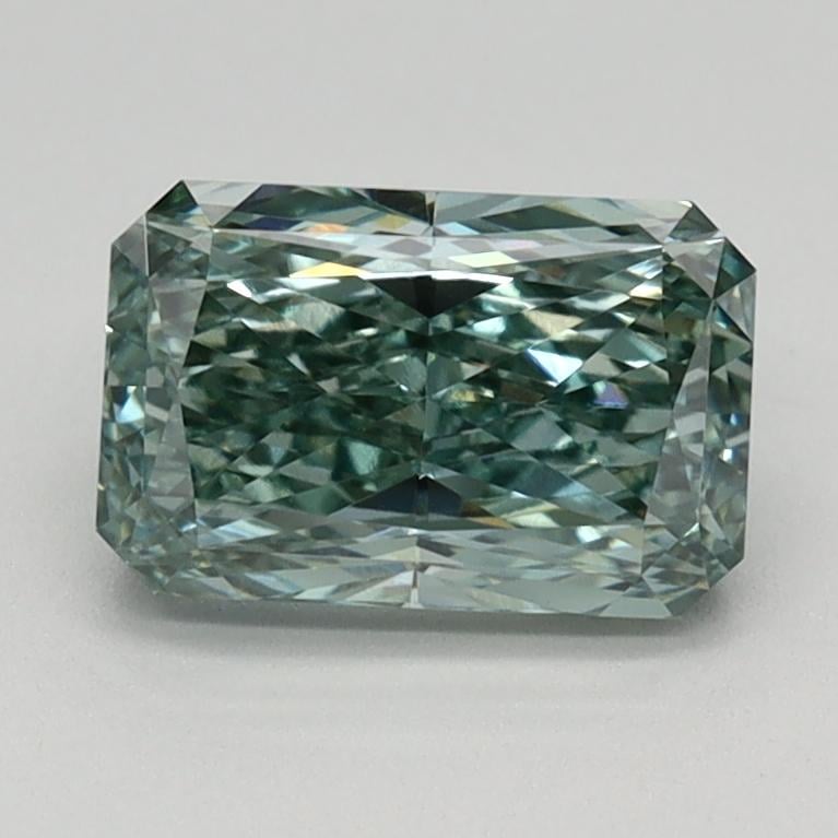 1.10 Ct. Fancy Vivid Bluish Green Radiant Lab Grown Diamond