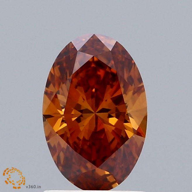 1.00 Ct. Fancy Orange Oval Lab Grown Diamond