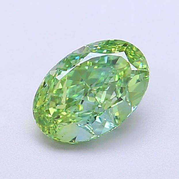 1.06 Ct. Fancy Vivid Green Oval Lab Grown Diamond