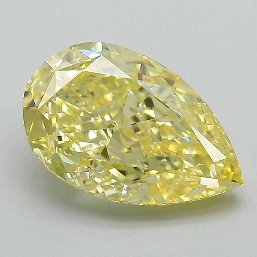 3.03 Ct. Fancy Intense Yellow Pear Lab Grown Diamond