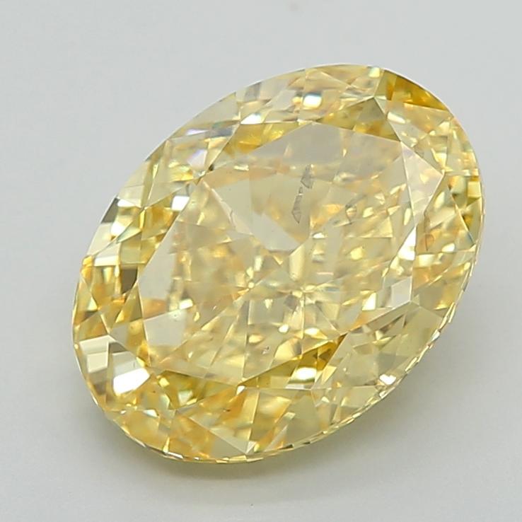 5.01 Ct. Fancy Vivid  Yellow Oval Lab Grown Diamond