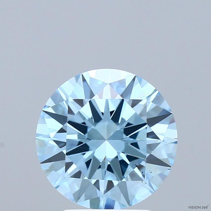 3.00 Ct. Fancy Vivid Blue Round Lab Grown Diamond