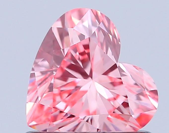 0.71 Ct. Fancy Vivid Pink Heart Lab Grown Diamond