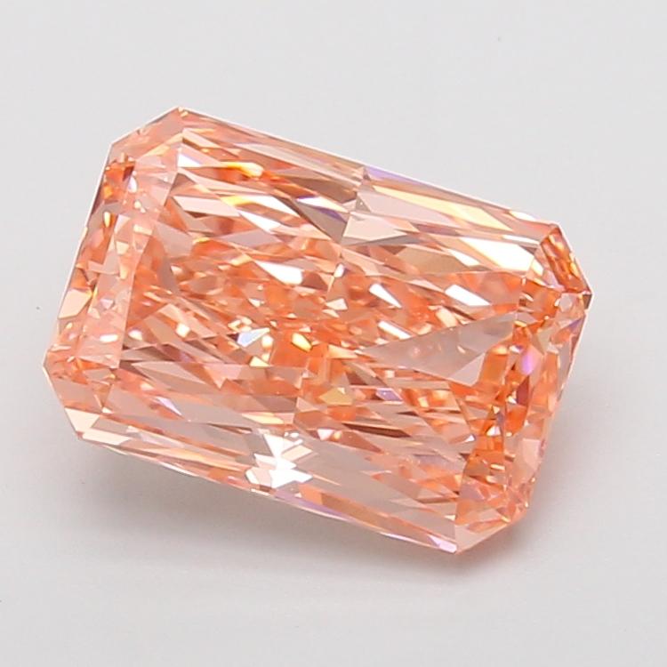 2.80 Ct. Fancy Vivid Orangy Pink Radiant Lab Grown Diamond