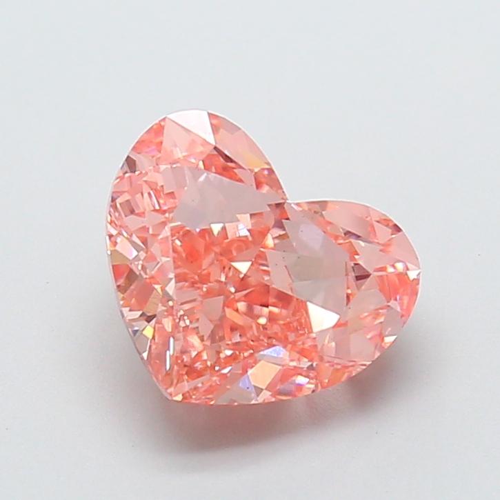 3.51 Ct. Fancy Vivid Orangy Pink Heart Lab Grown Diamond