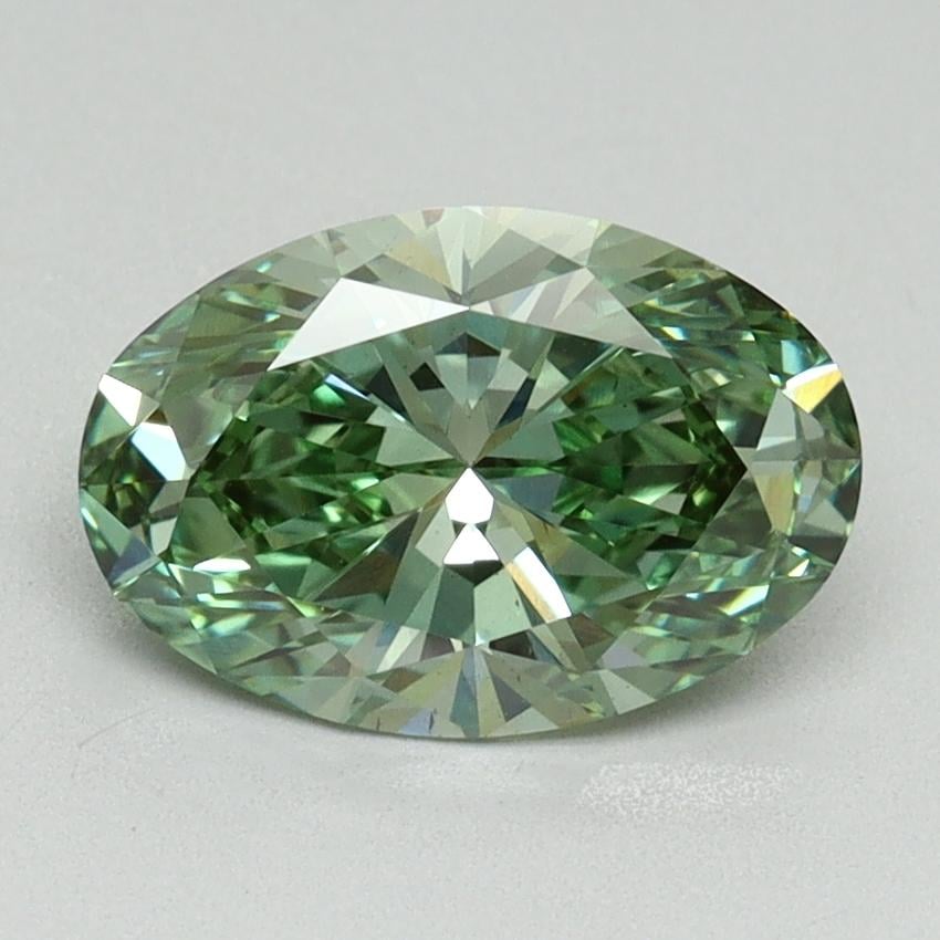 1.64 Ct. Fancy Vivid Green Oval Lab Grown Diamond