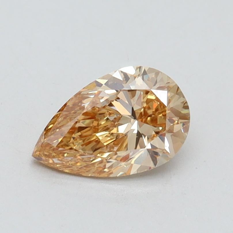 0.76 Ct. Fancy Intense Brownish Yellow Pear Lab Grown Diamond