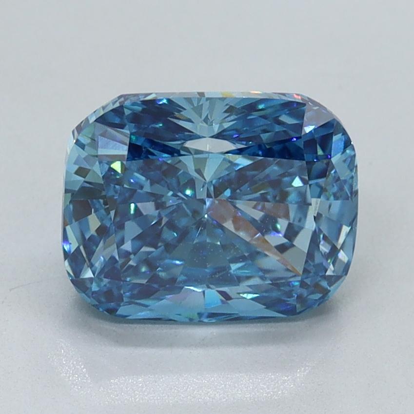 2.05 Ct. Fancy Vivid Blue Cushion Lab Grown Diamond