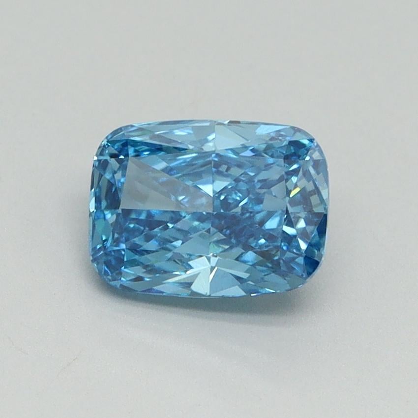 1.11 Ct. Fancy Vivid Blue Cushion Lab Grown Diamond