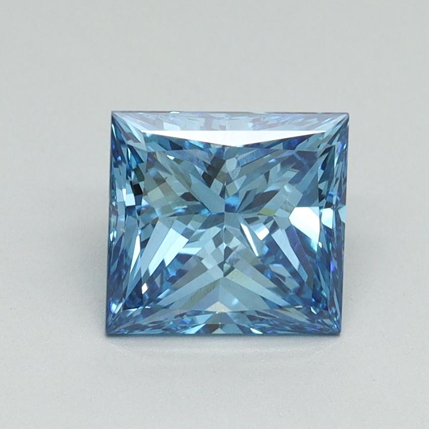 1.55 Ct. Fancy Vivid Blue Princess Lab Grown Diamond